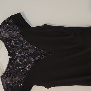 Black fitted dress black sequins